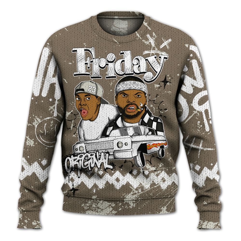 Knitted Sweater To Match Low OG Dark Mocha 1s - Friday Sneaker Crayon