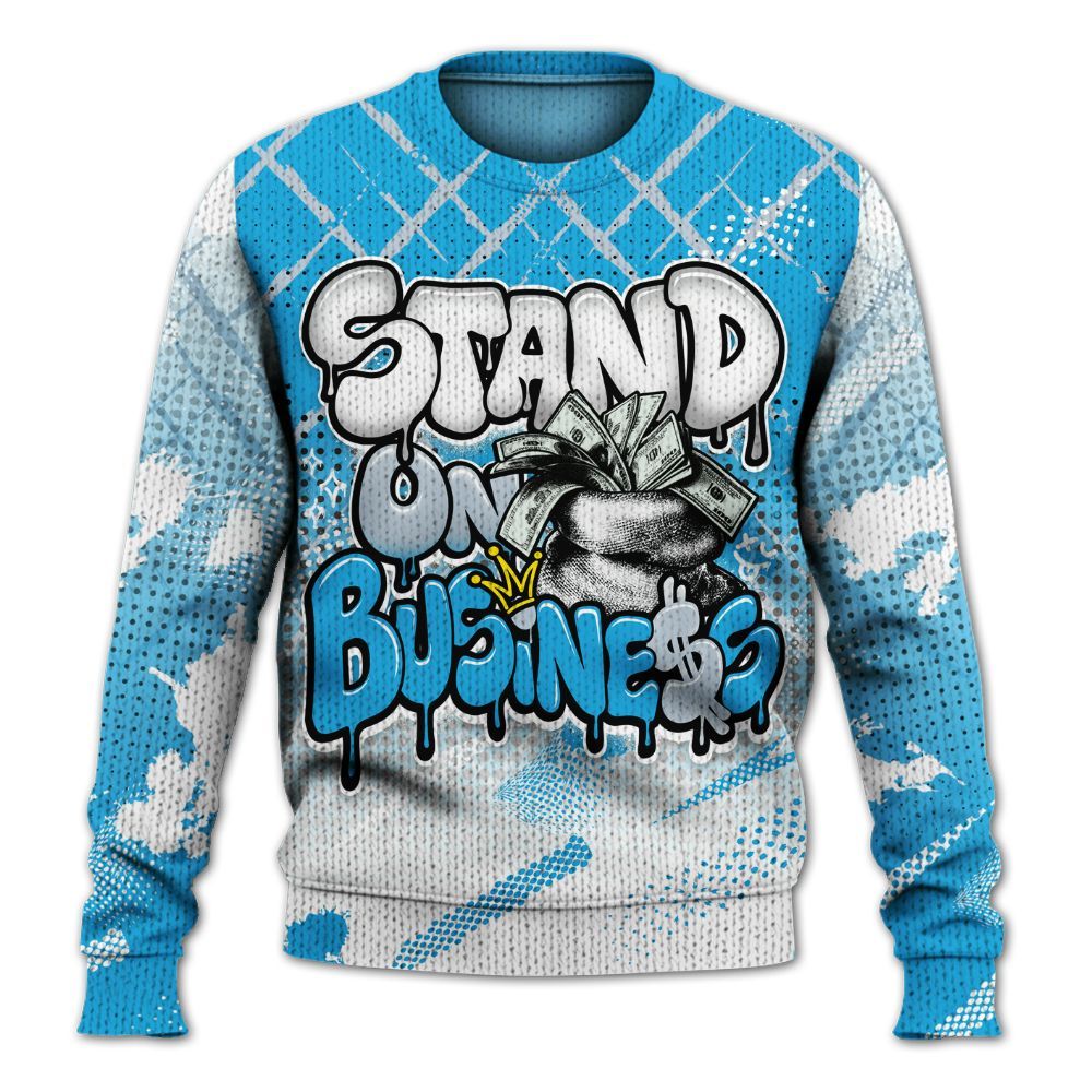 Sweater To Match University Blue Low 2026 11s - Halftone Stand Business Dripping Graphic