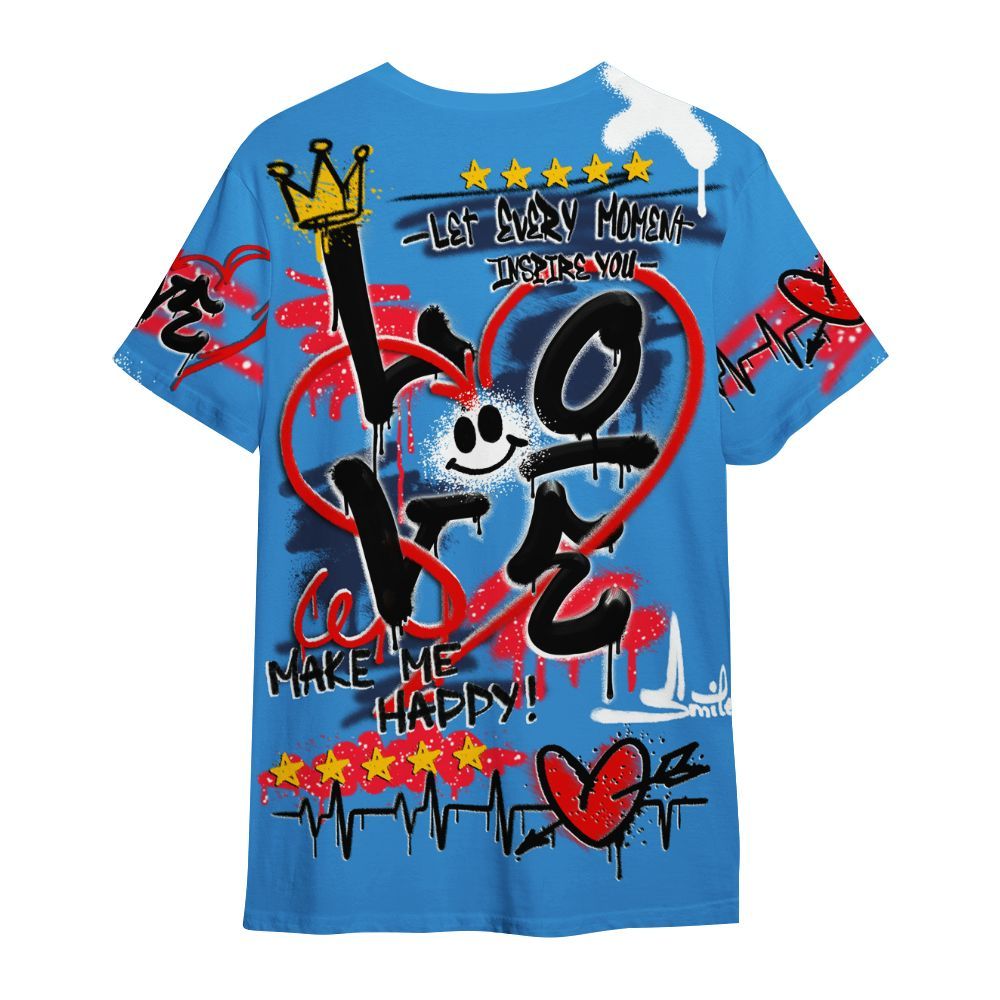 Shirt To Match Retro Blueberry 6s - Happy Love Beats Graffiti Streetwear All Over Print
