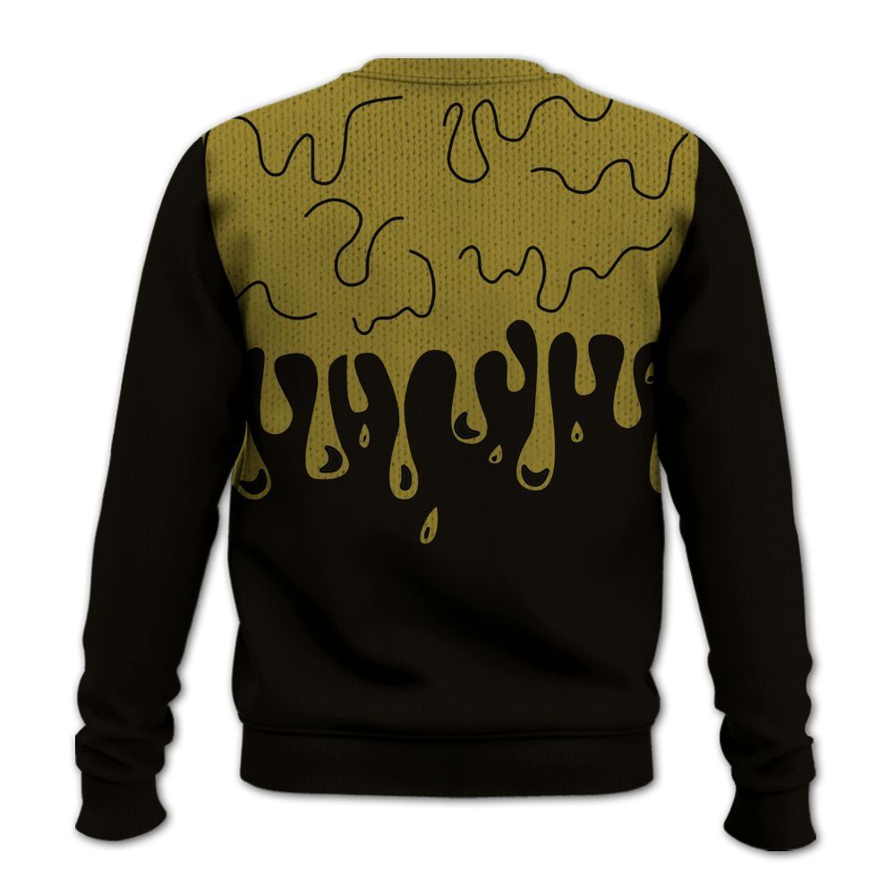 Knitted Sweater To Match Air Flightposite Metallic Gold - Snake Trust No One Drip