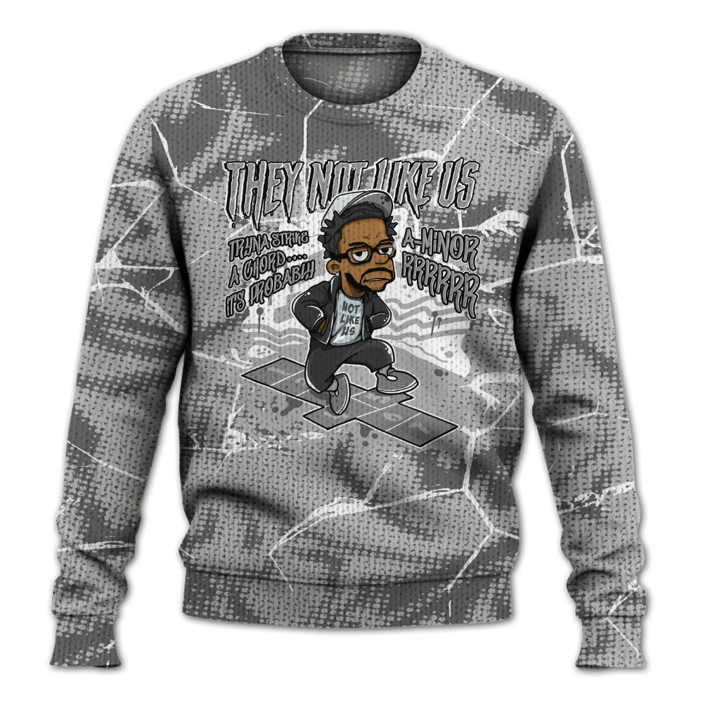 Knitted Sweater To Match Retro Wet Cement 4s - Hopscotch Dislike Us Graphic Crack