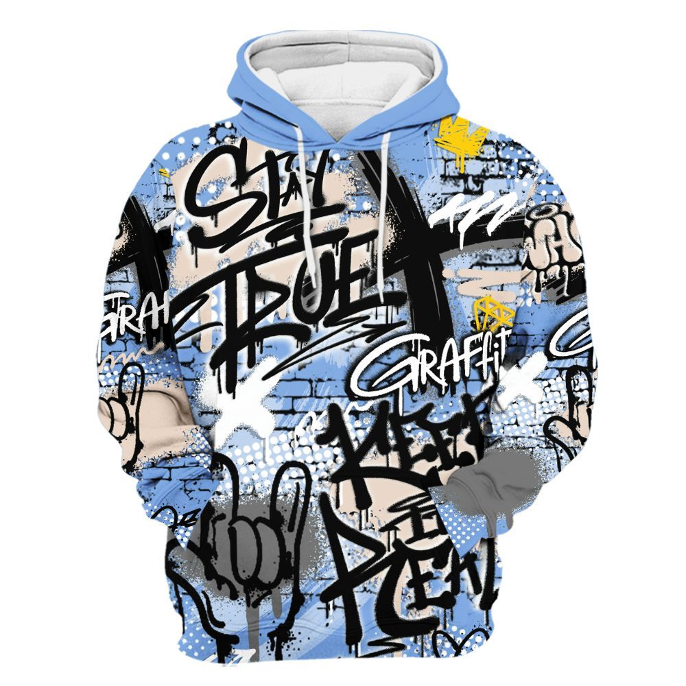 Hoodie To Match Air Max 1 Royal Pulse - True It Real Graffiti Streetwear All Over Print