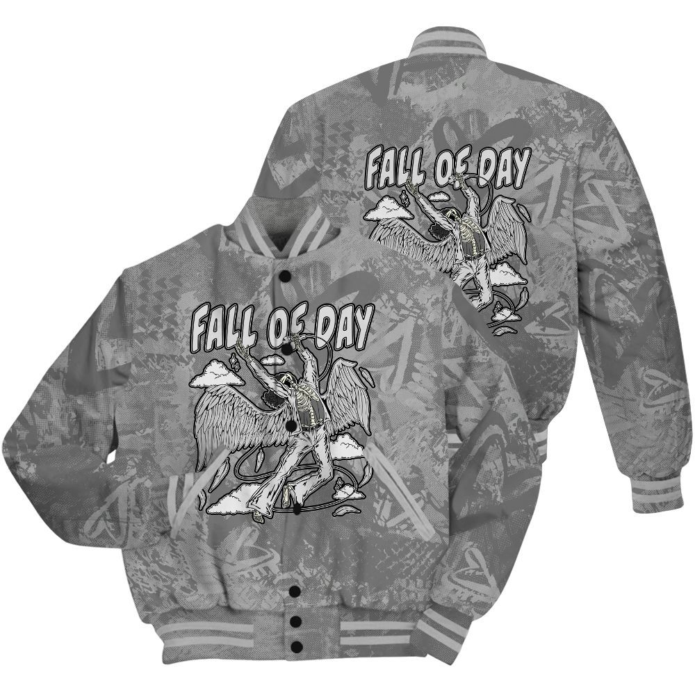 Varsity Jacket To Match Black Wolf Grey 12s Shirt - Fall Of Days Skeleton Heart All Over Print