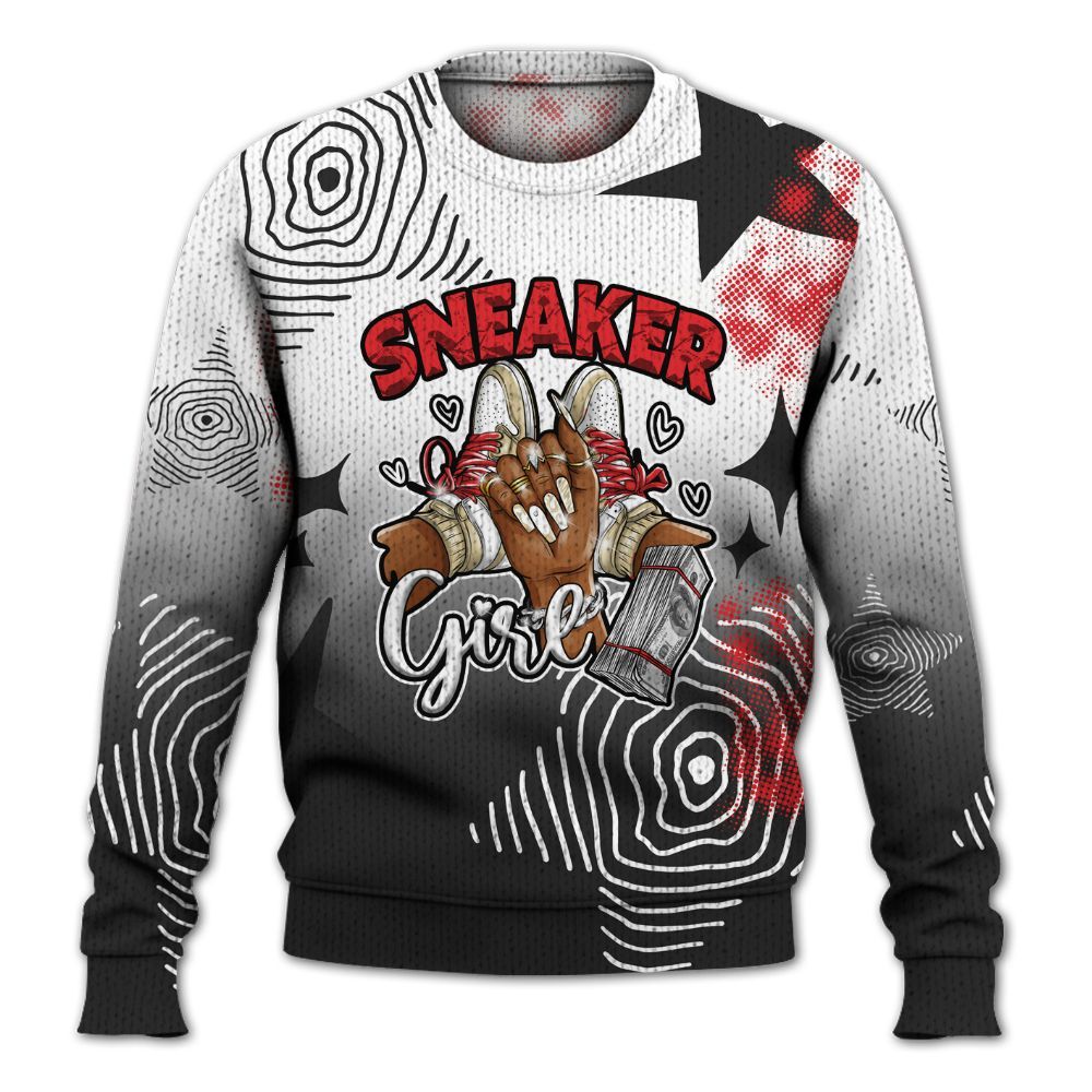 Knitted Sweater To Match Prime 93 Fire Red - Sneakerz Girlz Unique Starz