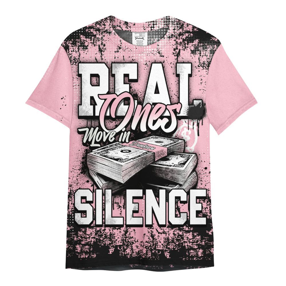 Shirt To Match Low OG Shy Pink 1s - Move In Silence Money Street Retro All Over Print