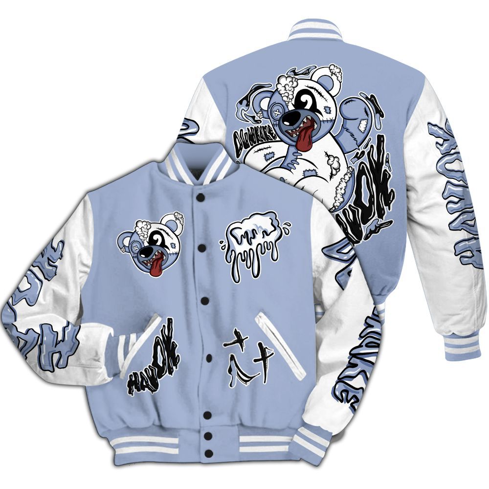 Varsity Jacket To Match Retro Blue Grey 13s - Havok Bear All Over Print