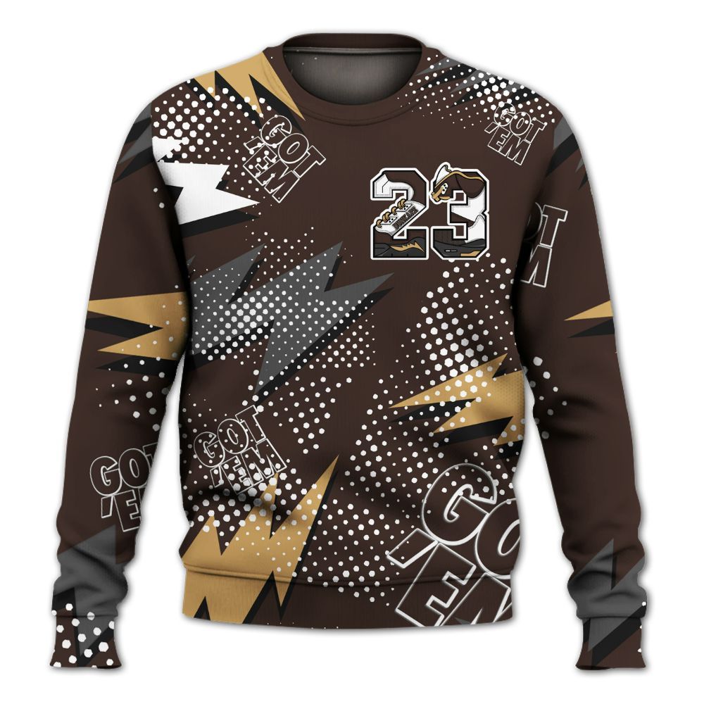 Sweatshirt To Match 2025 Retro Earth 5s - Custom Name Number 23 5s All Over Print