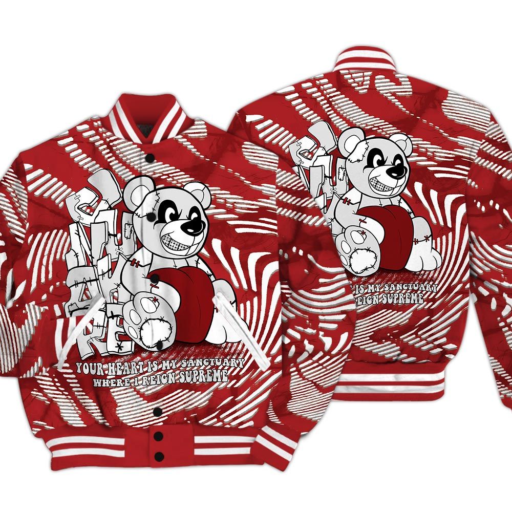 Varsity Jacket To Match Red Taxi 12s - Possession Bear Fume Varsity Jacket Unisex