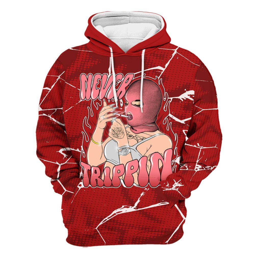 Hoodie To Match Red Taxi 12s - Ne'er Trippin' Unique Crack All Over Print