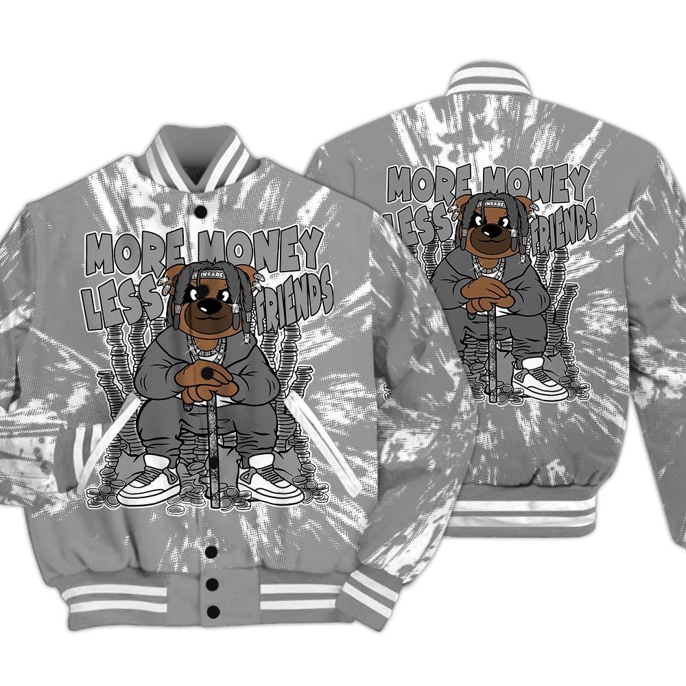 Varsity Jacket To Match Paris Cement Grey 4s - More Moneys Bear Luxury Varsity Jacket Unisex