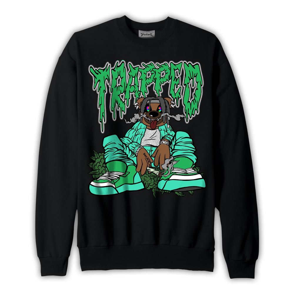 Sweatshirt To match Black Green Glow 3s Sweatshirt - Imprisoned Bear Graphic