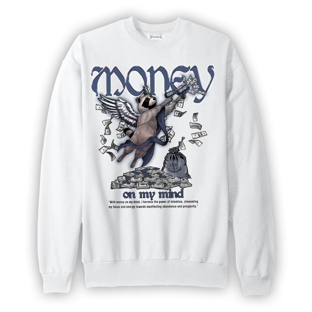 Sweatshirt To match Low Diffused Blue 11s Sweatshirt - Money On My Mind Raccoon Graphic