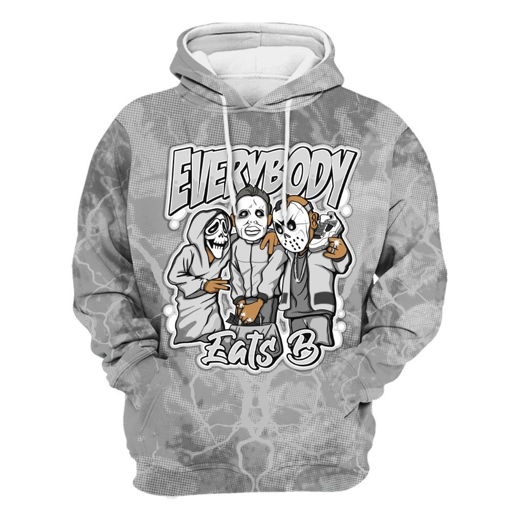 Hoodie To Match Black Wolf Grey 12s - Everybody Eatin B Graphic Halloween All Over Print