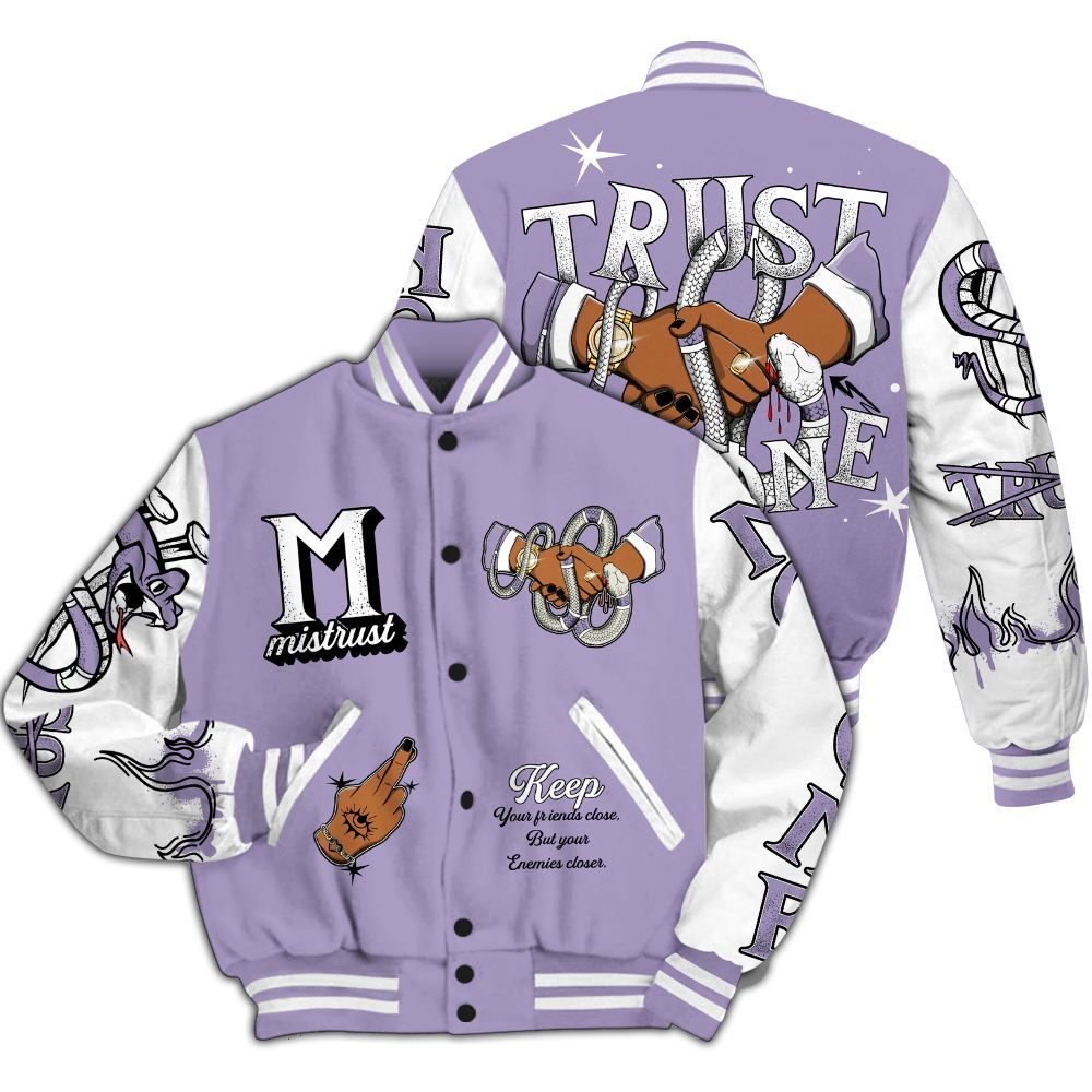 Varsity Jacket To Match Low Pure Violet 11s - Trust No One Snake-Bite Street Style All Over Print