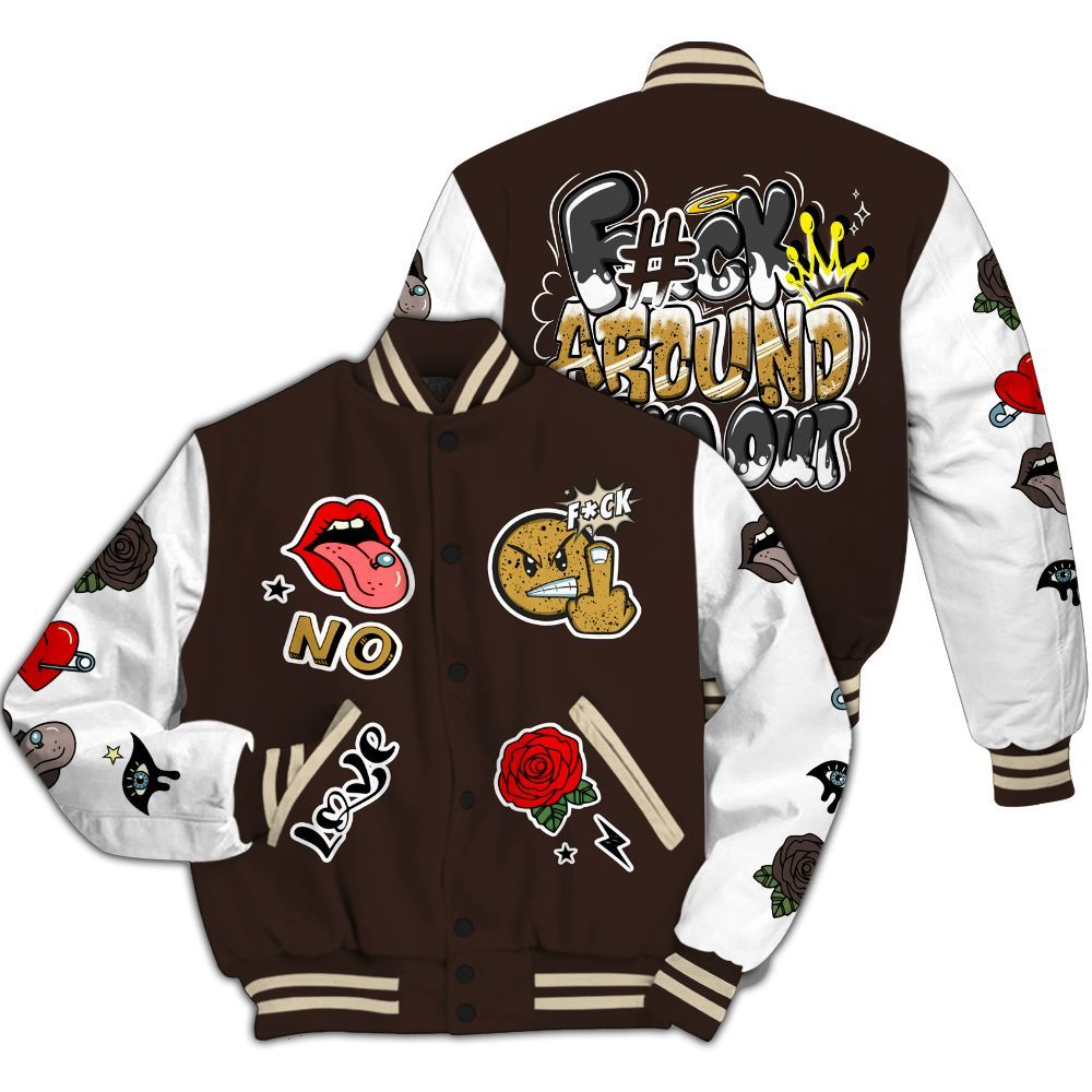 Varsity Jacket To Match 2025 Retro Earth 5s - FK Around Find Out All Over Print