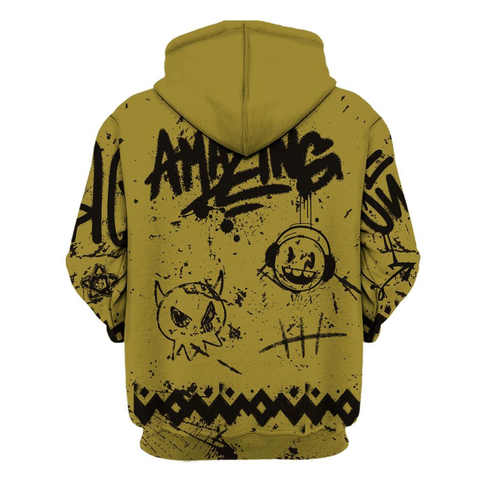 Hoodie To Match Air Flightposite Metallic Gold - Friday Sneaker Crayon All Over Print