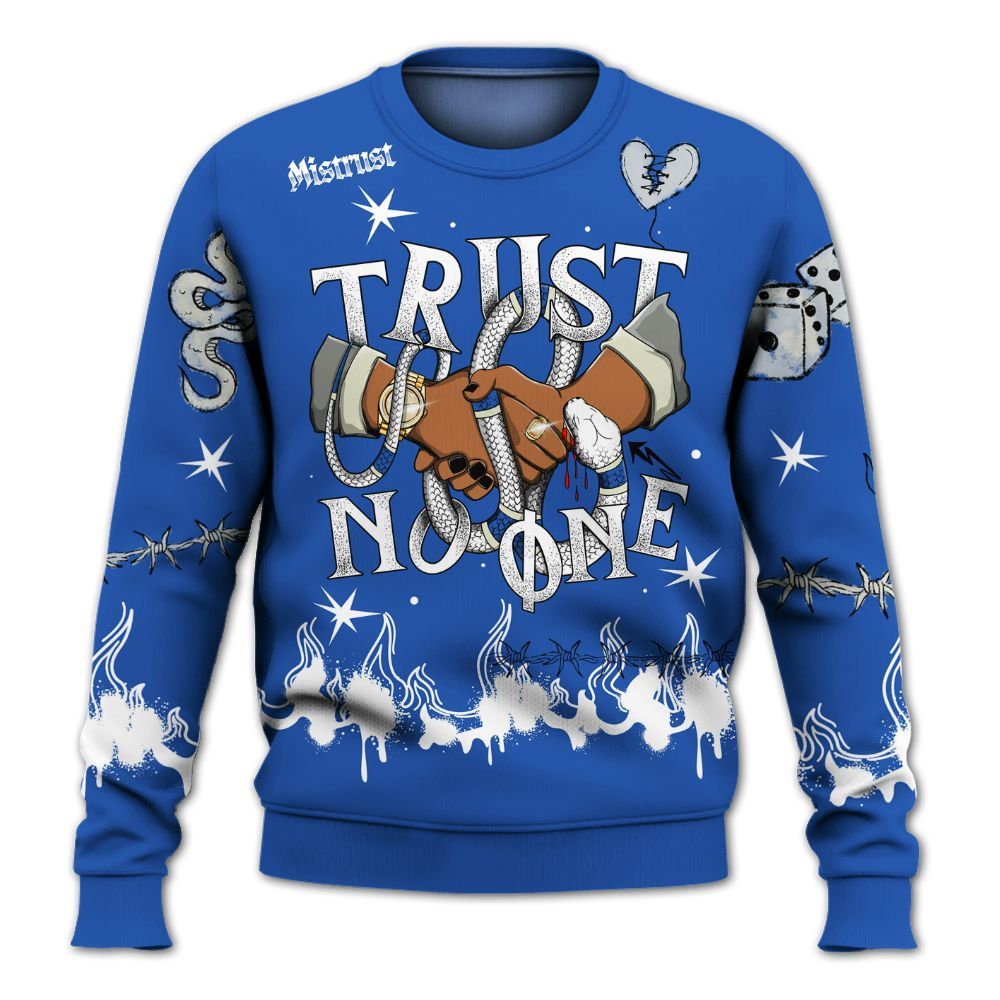 Sweatshirt To Match Lucky Shorts 3s - Trust No One Snake-Bite Doodle Crayon All Over Print