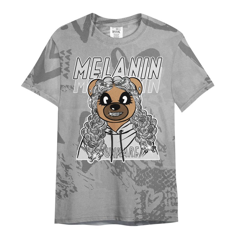 Shirt To Match Black Wolf Grey 12s - Pigments Bear Heart Grunge All Over Print