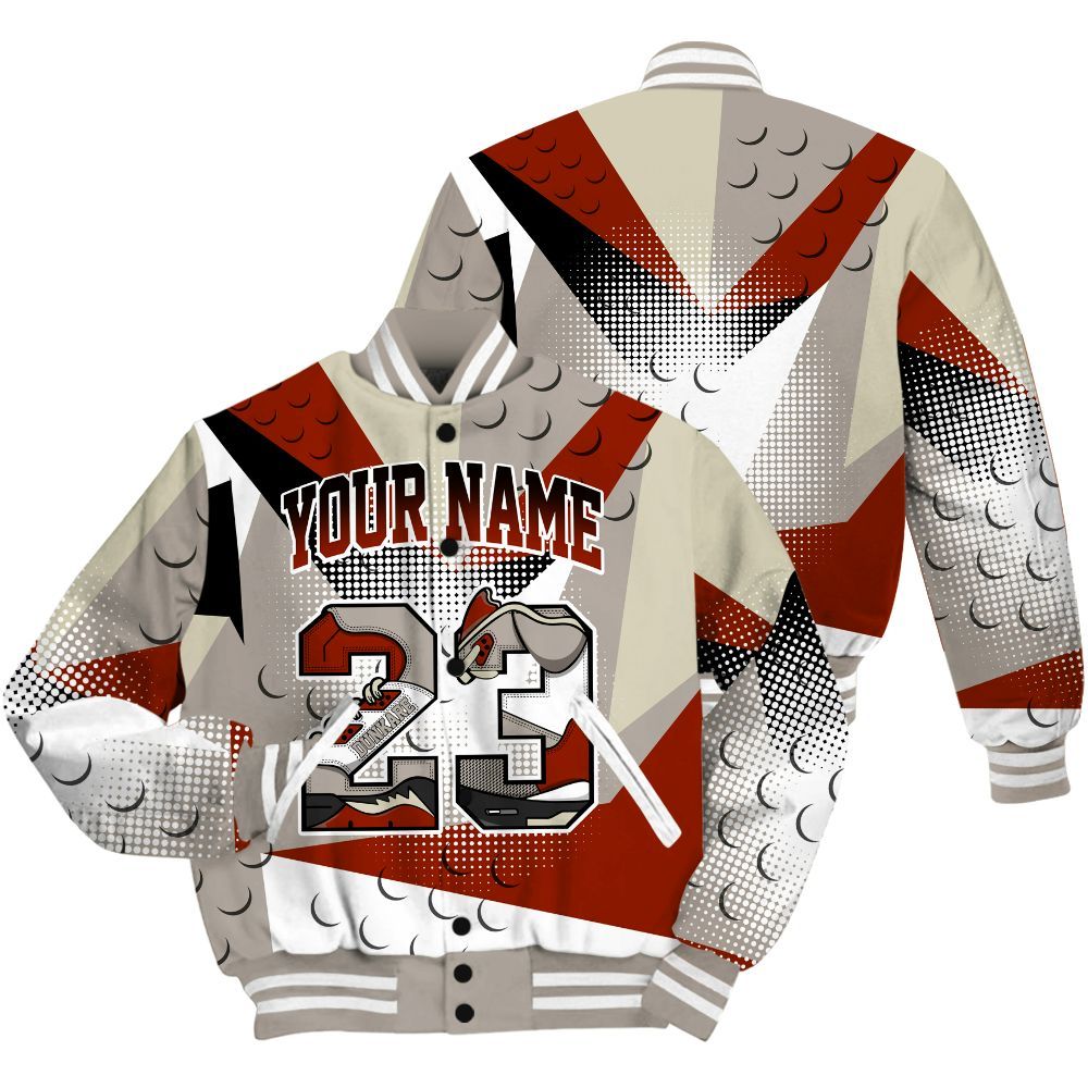 Varsity Jacket To Match El Grito 5s Shirt, Poly Custom Name Number 23 5s All Over Print
