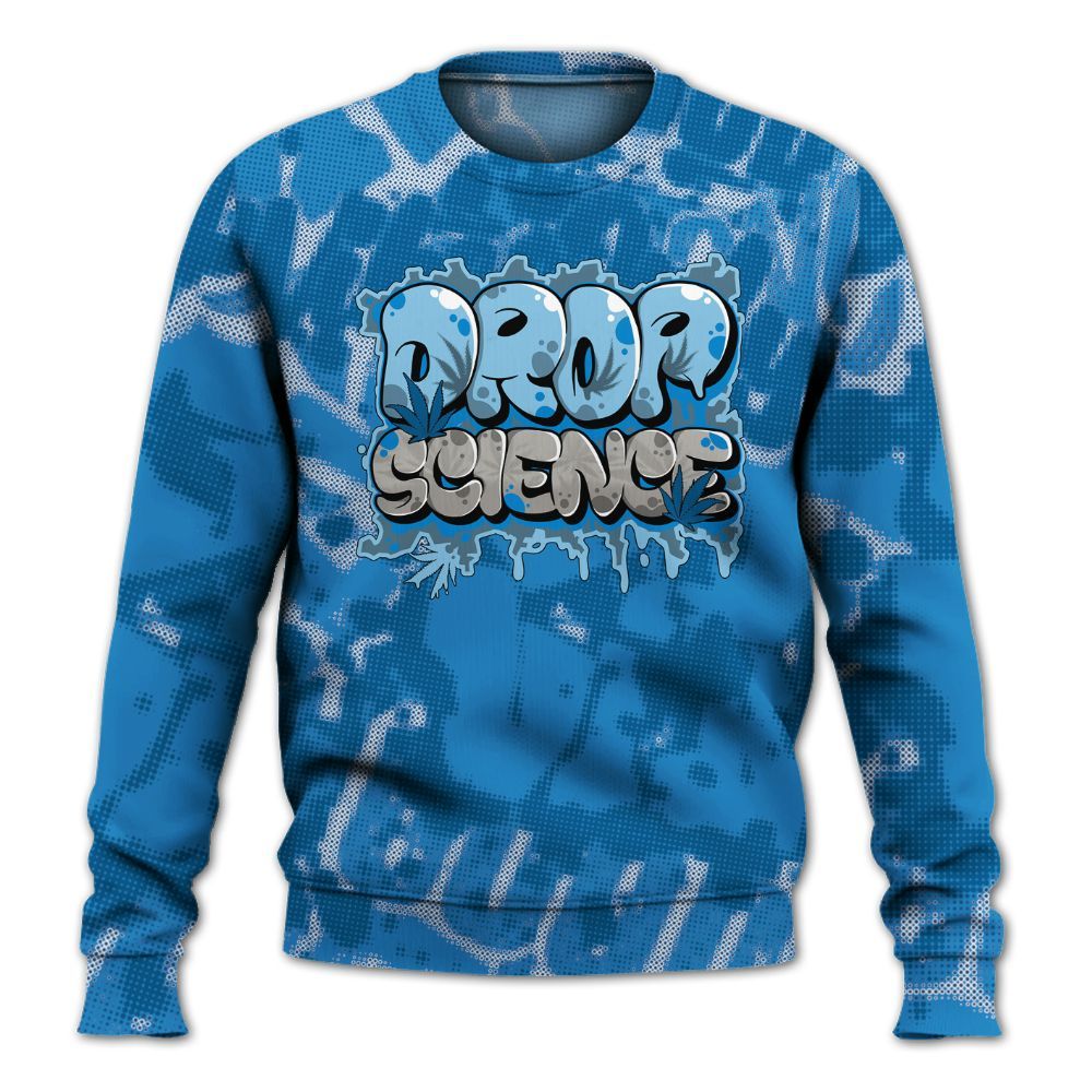 Sweatshirt To Match Industrial Blue 4s - Drop Science Street All Over Print