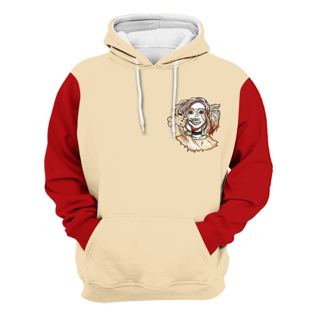 Hoodie To Match Dunk Low Strawberry Waffle Varsity Jacket, Custom Name Bad Girl HAHA All Over Print