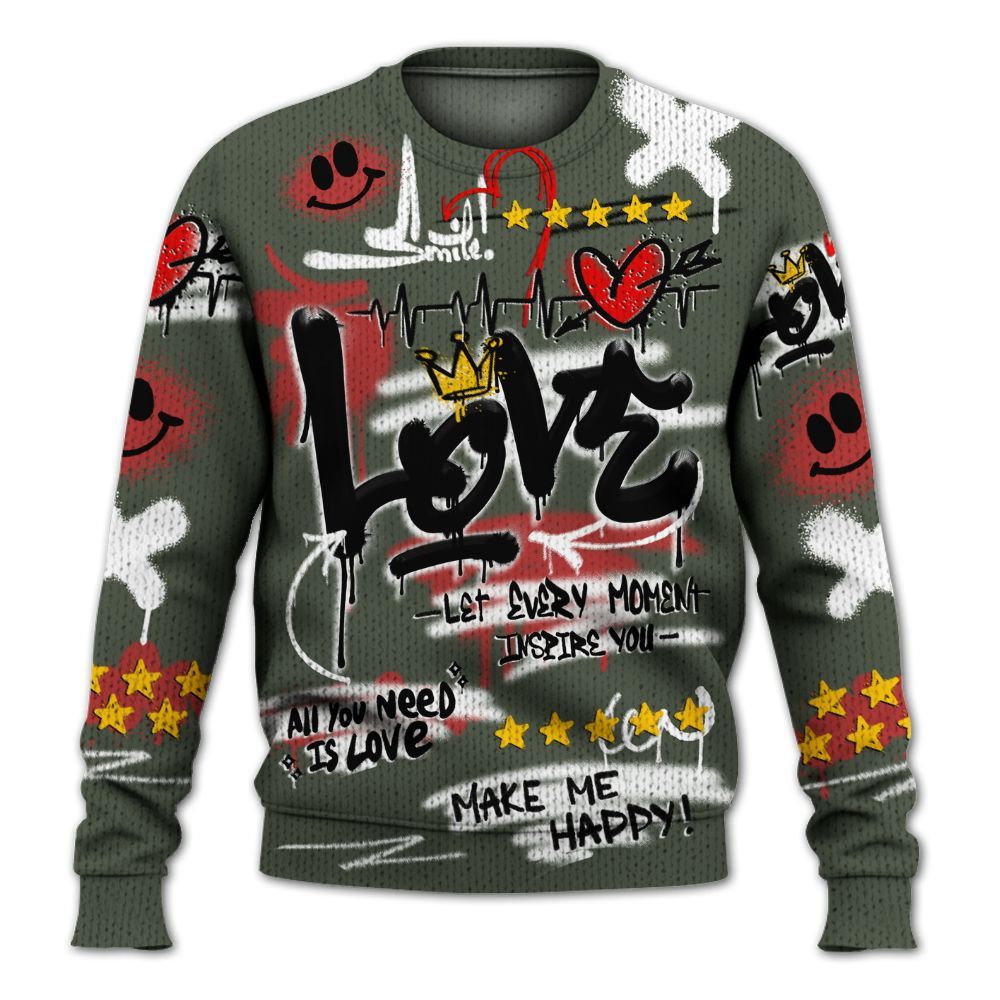 Sweater To Match Air Force 1 Low Year Of The Snake Shirt, Happy Love Beats Graffiti Streetwear Graphic