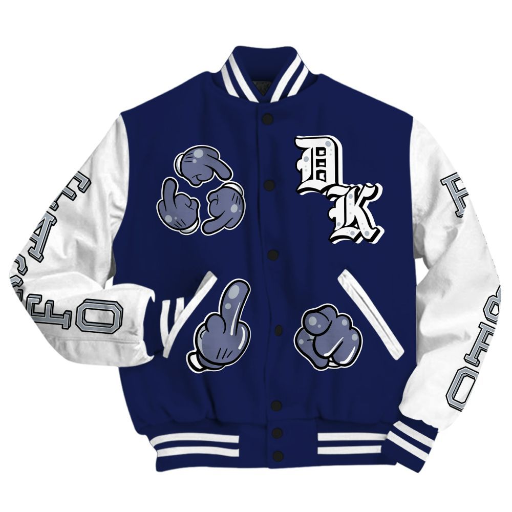 Varsity Jacket To Match Midnight Navy 11s - F Around Find Out Graphic All Over Print