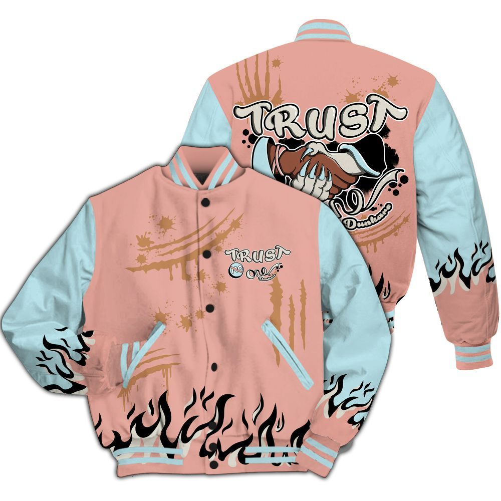 Varsity Jacket To Match Dunk Low Glacier Arctic - Graphic Trust No One All Over Print