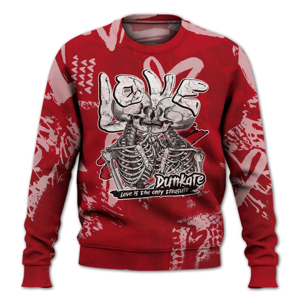 Sweatshirt To Match Bred Velvet 11s - Skull Love All Over Print