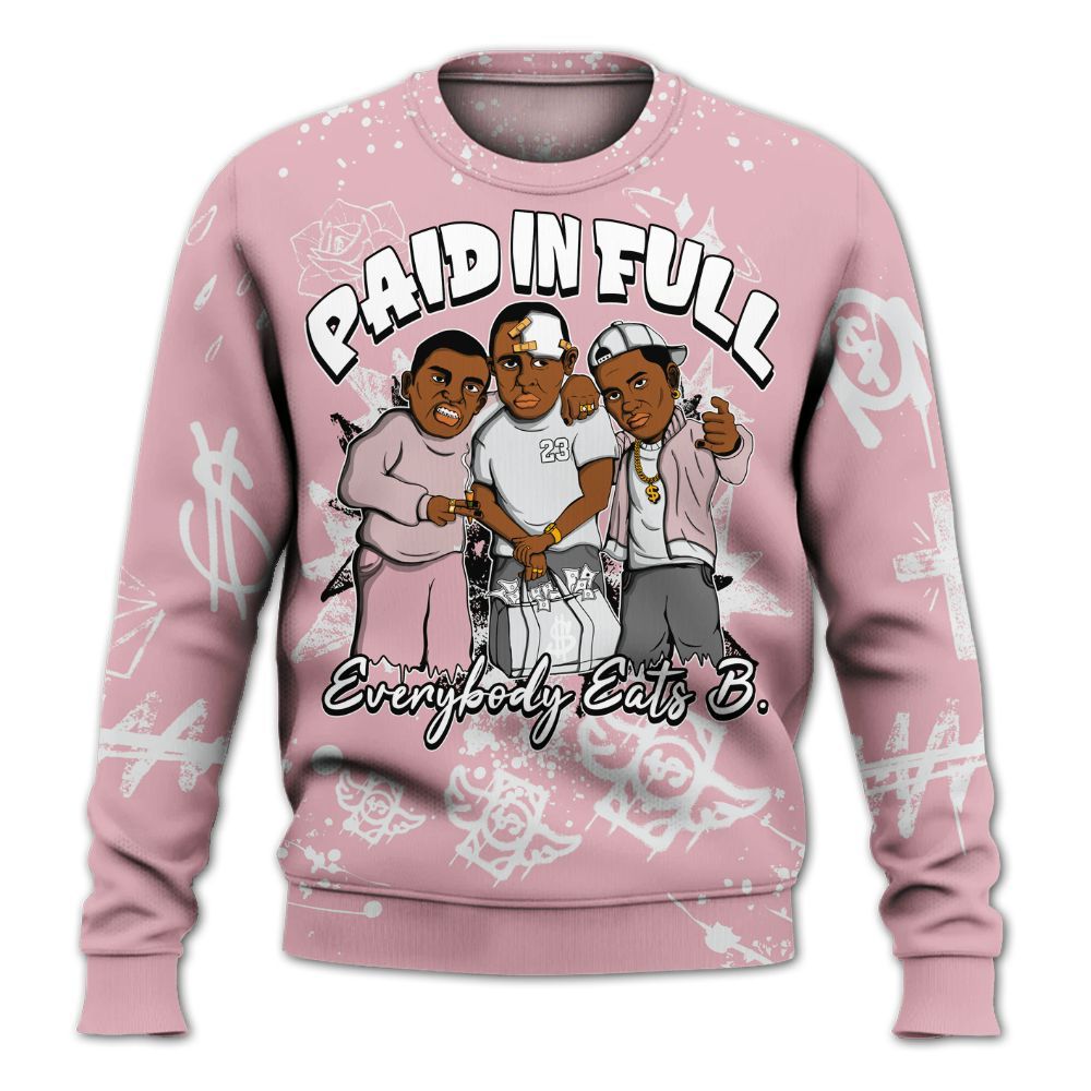 Sweatshirt To Match Air Max DN Pink Foam - Everybody Paid In Full Crayon All Over Print