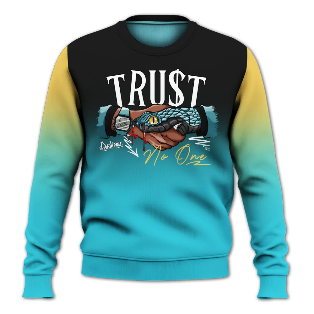 Sweatshirt To Match Retro Gamma Blue 11s - Snake Trust No One Drip All Over Print