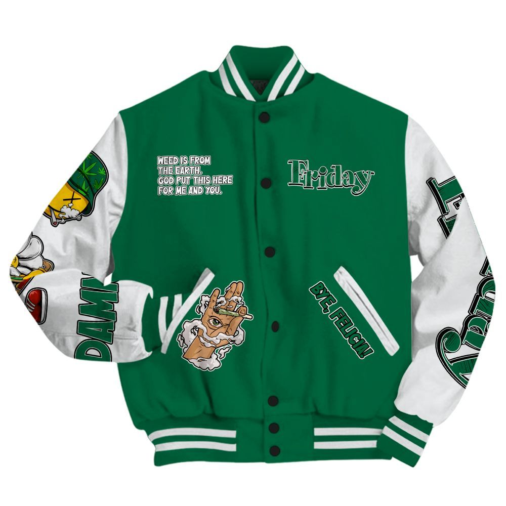Varsity Jacket To Match Pine Green 4s - Friday Sneaker Stress Style All Over Print