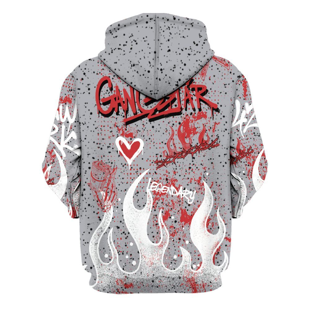 Hoodie To Match White Cement 4s - Lucky Money Paid In Full Graffiti All Over Print