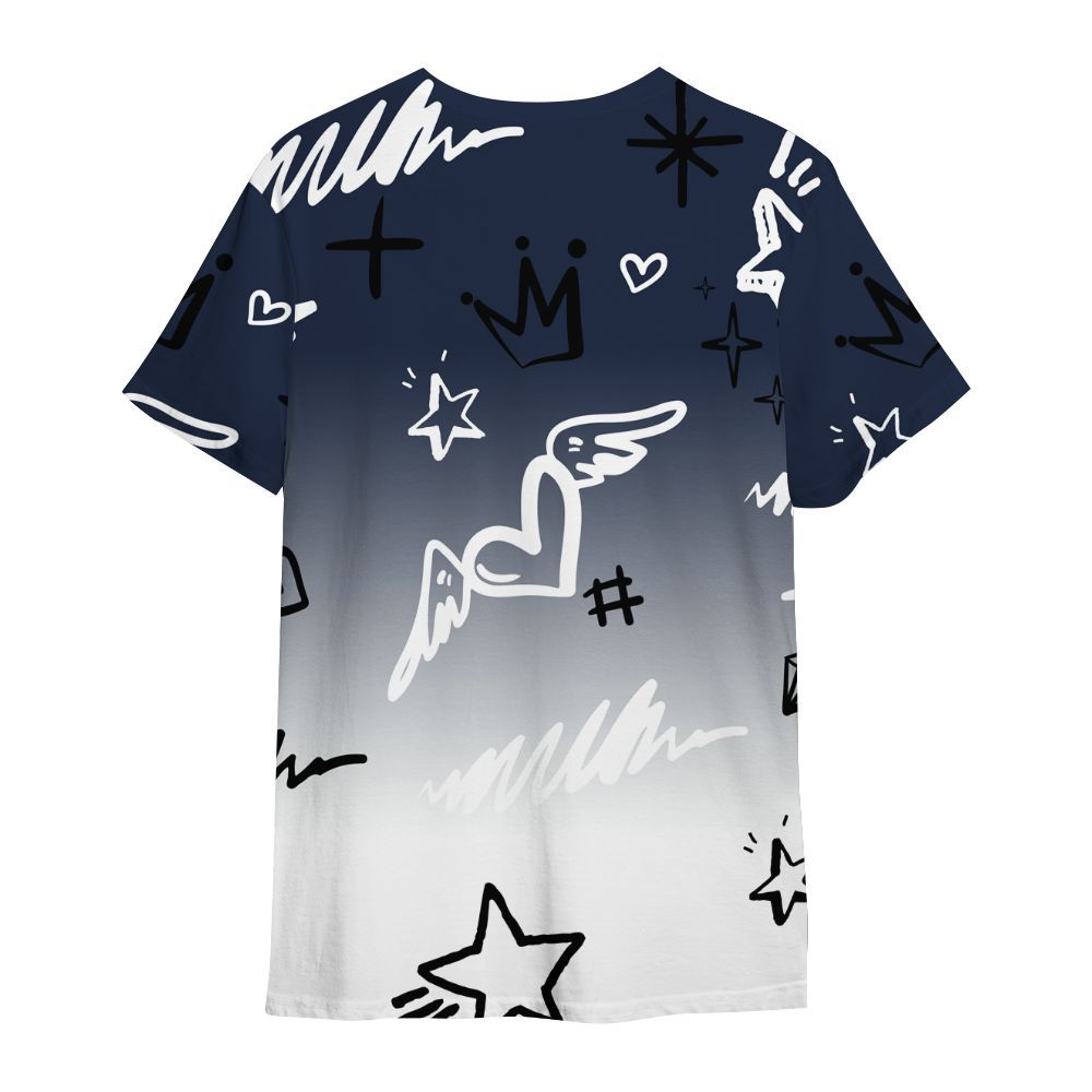 Shirt To Match Dunk Low White Midnight Navy - Rise Shine Hustle Grind All Over Print