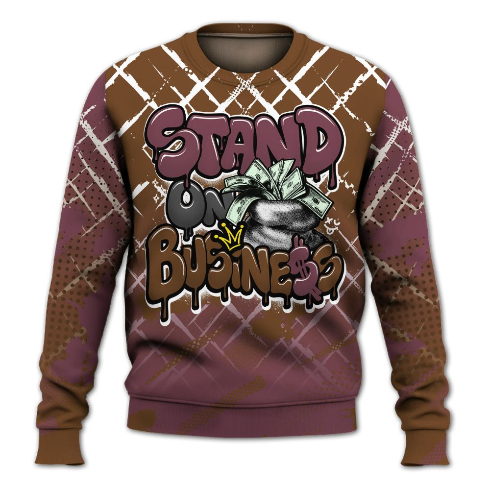 Sweatshirt To Match Archaeo Brown 3s - Halftone Stand Business Dripping All Over Print