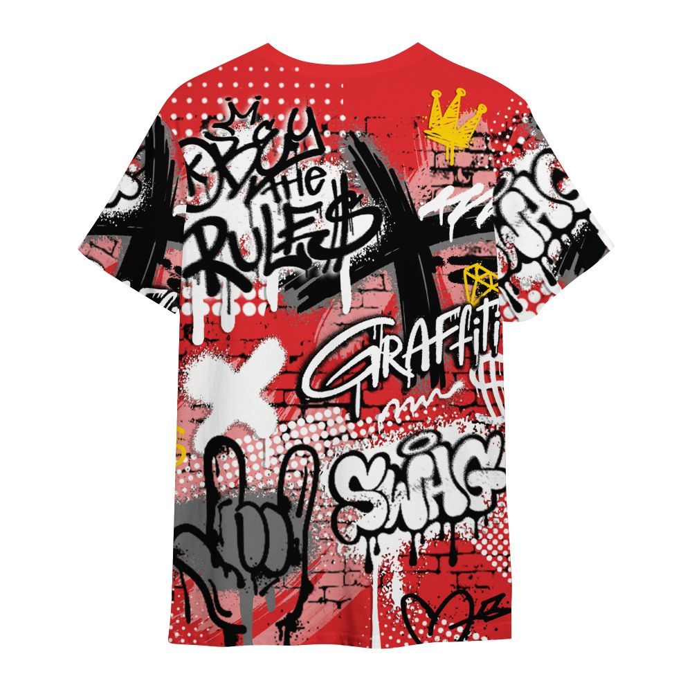 Shirt To Match Chile Red 9s - True It Real Graffiti Streetwear All Over Print
