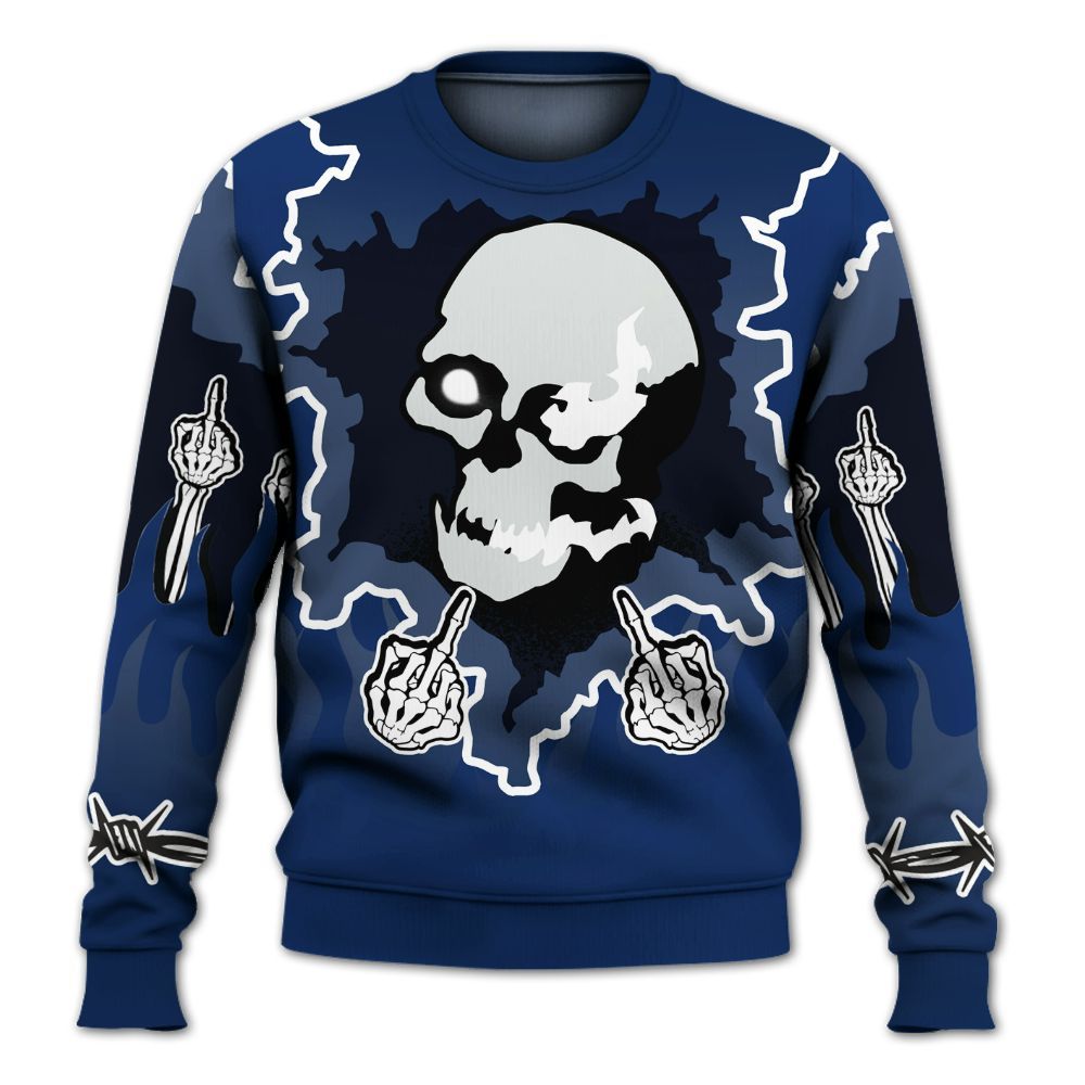 Sweatshirt To Match High OG Deep Royal Blue 1s - F Around Find Out Graphic Trapped All Over Print