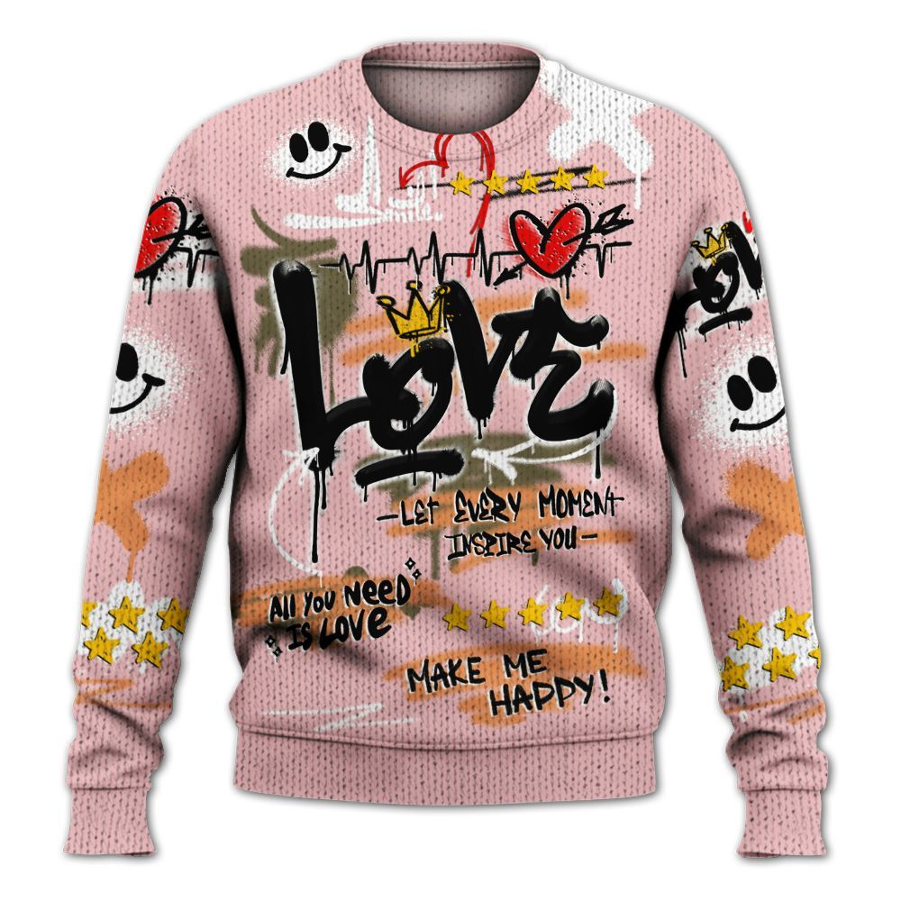 Sweater To Match SB Dunk Low Red Stardust - Happy Love Beats Graffiti Graphic