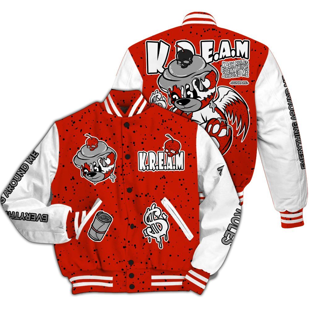 Varsity Jacket To Match Red Cement 4s - Loot Bear All Over Print