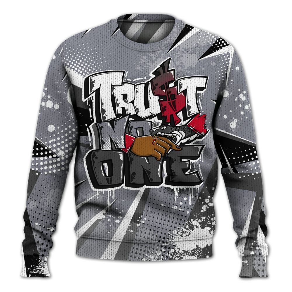 Knitted Sweater To Match Retro Black Flint 13s - Poly Trust No One Dripping