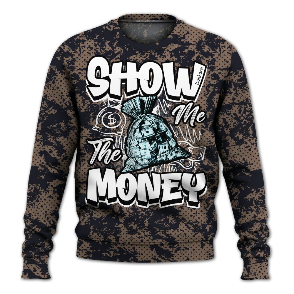 Sweatshirt To Match Olive Concord 9s - Show Me The Money Retro All Over Print