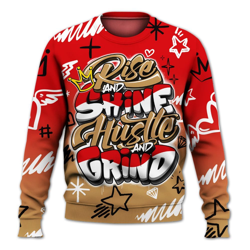 Sweatshirt To Match Kobe 5 Red Year Of The Mamba - Rise Shine Hustle Grind All Over Print