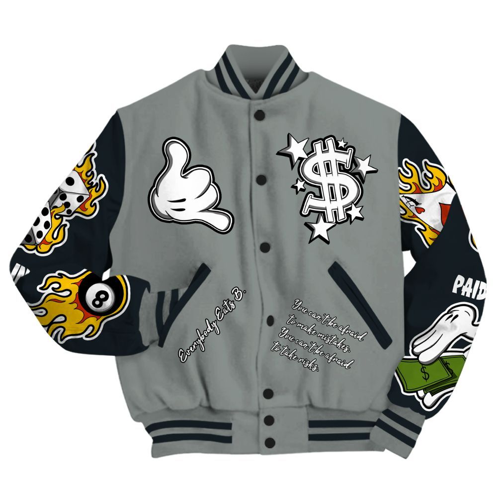 Varsity Jacket To Match Retro Georgetown 6s - Everybody Paid In Full Graphic All Over Print