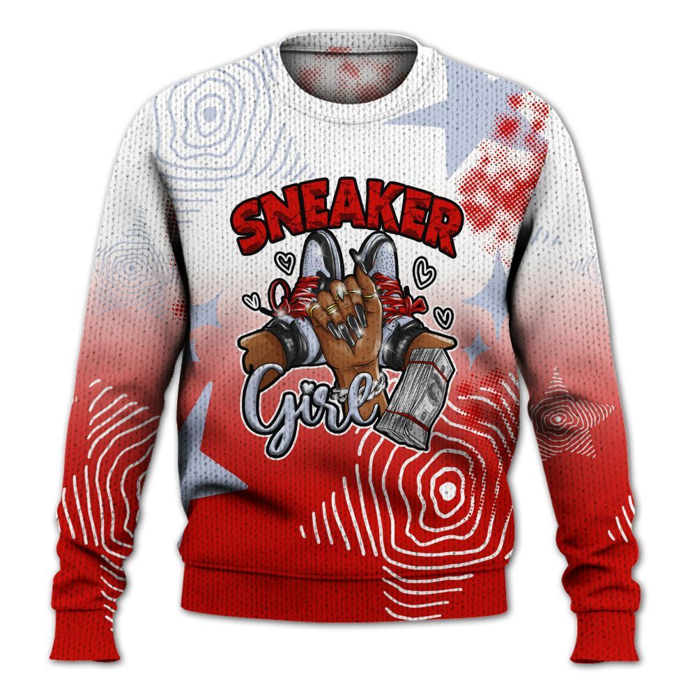 Knitted Sweater To Match Fire Red 6s - Sneakerz Girlz Unique Starz