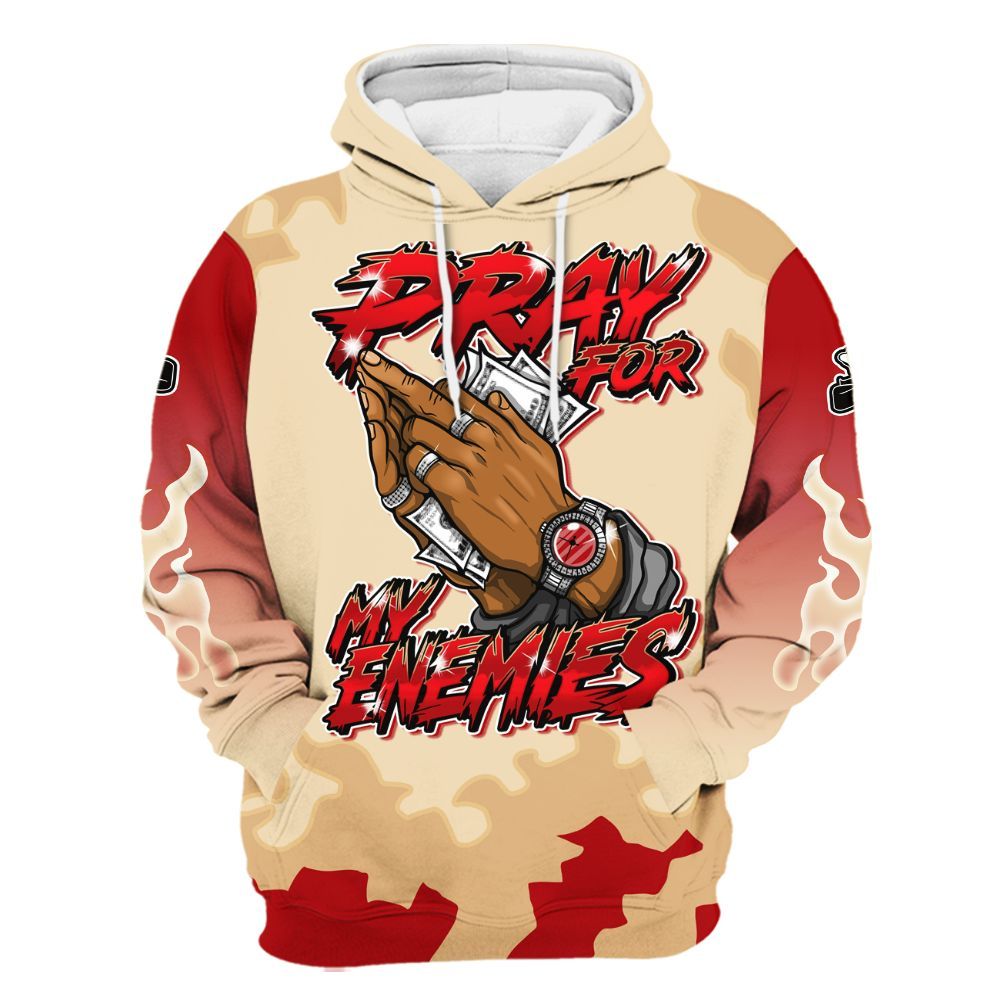 Hoodie To Match Dunk Low Strawberry Waffle - Prayed For Enemies Graphic Bleessing All Over Print