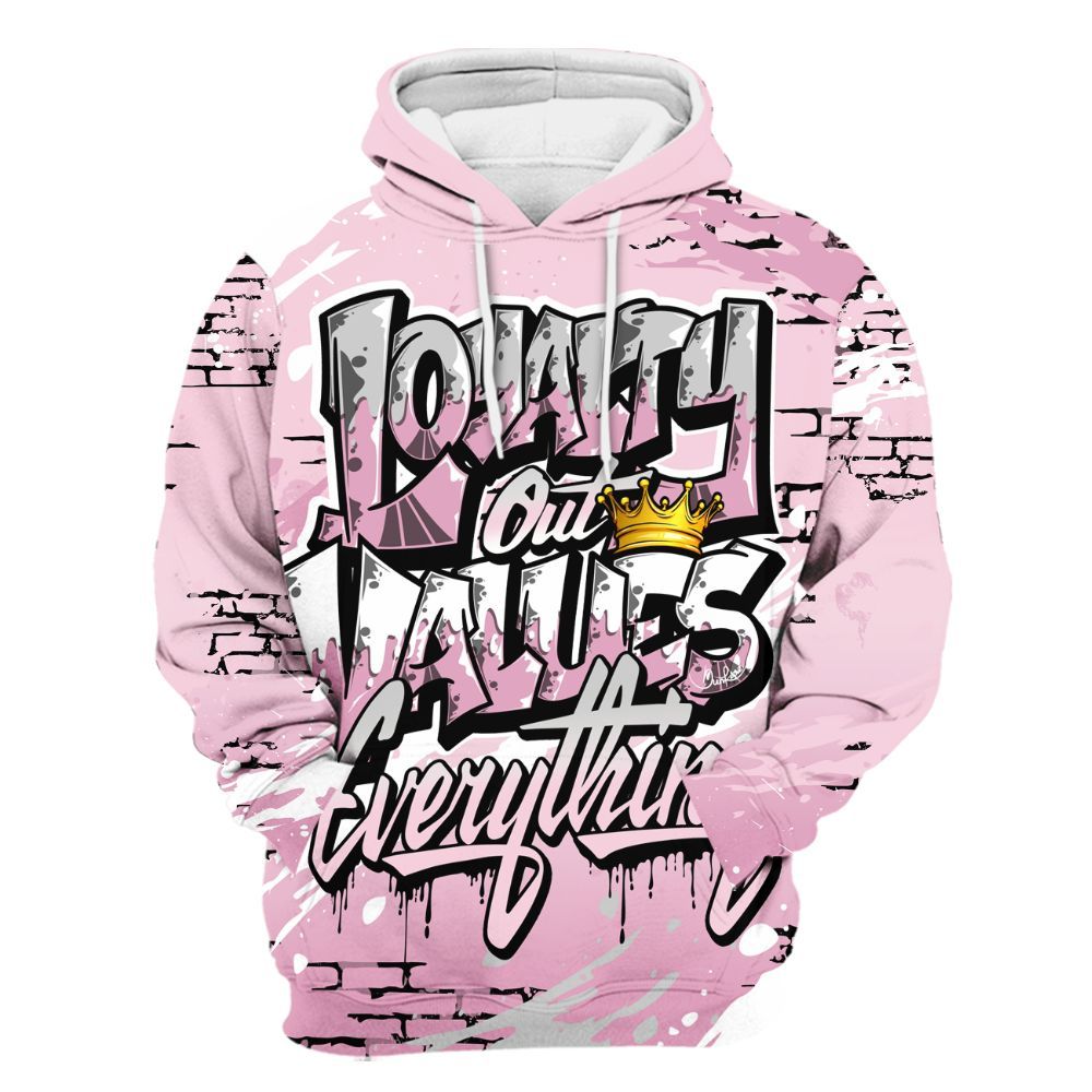 Hoodie To Match Orchid 4s - Values Of Loyalty Drip All Over Print