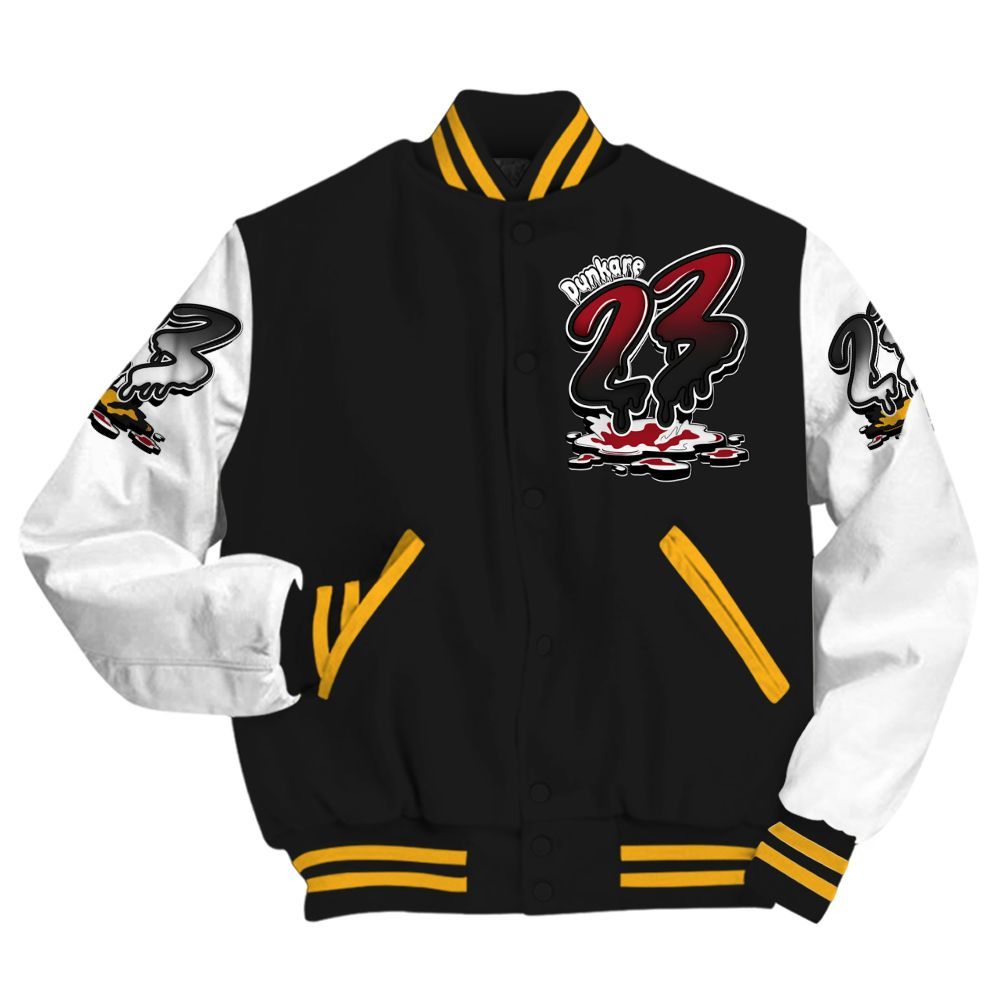 Varsity Jacket To Match White Taxi 12s - Custom Name 23 Drip Sludges All Over Print
