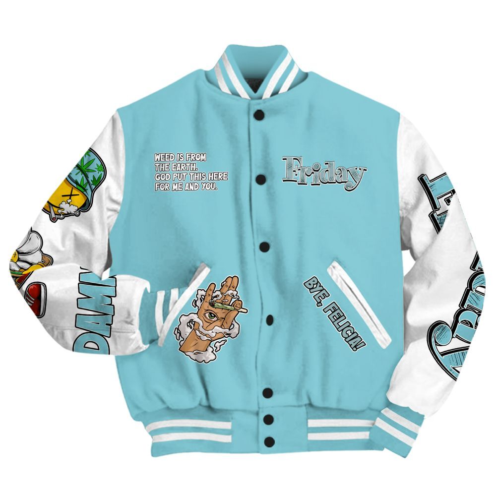 Varsity Jacket To Match Low Legend Blue 11s - Friday Sneaker Stress Style All Over Print