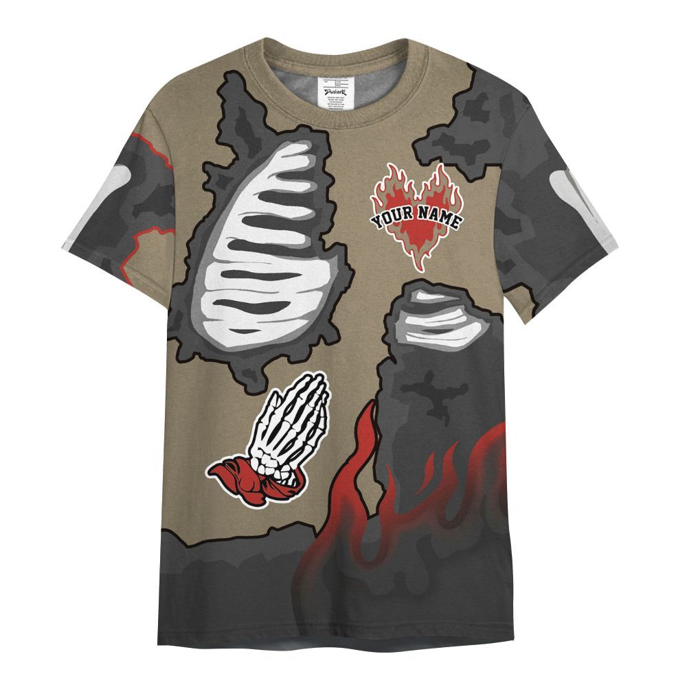 Shirt To Match Olive 9s - Dislike Us Graphic Burning Custom Name All Over Print