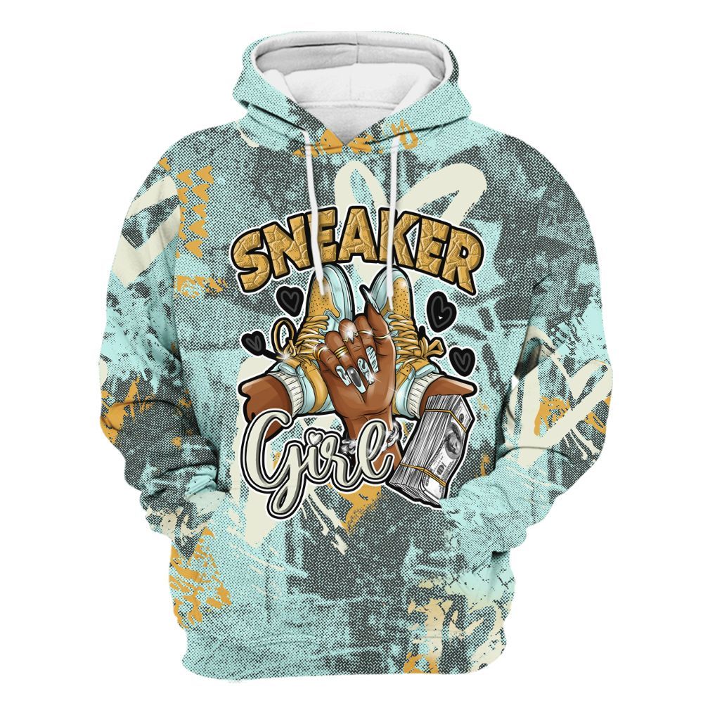 Hoodie To Match Pure Platinum 4s - Sneakerz Girlz Heart Grunge All Over Print